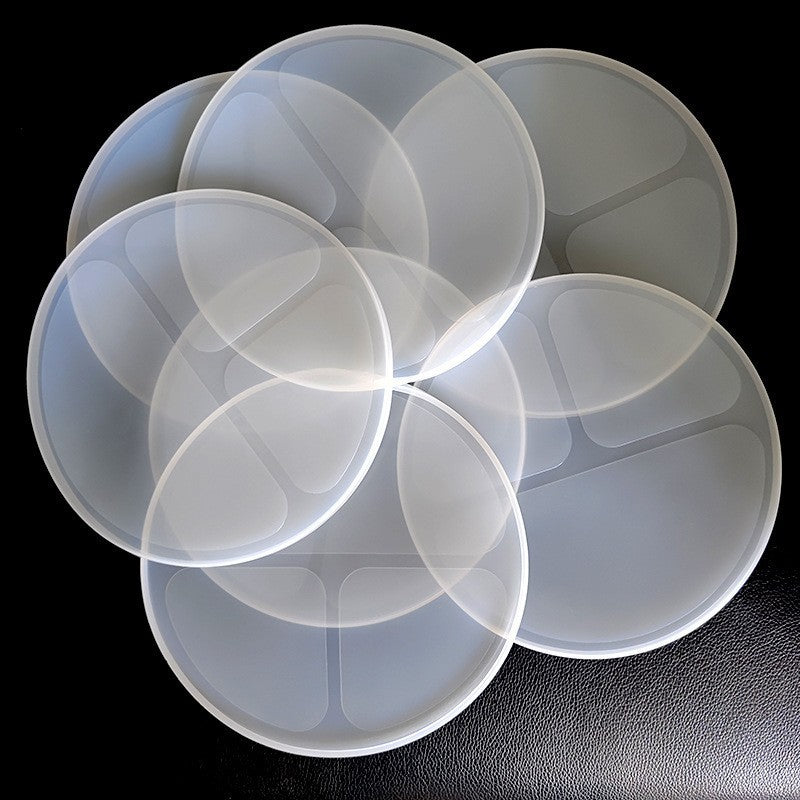 Assiette en silicone pour enfants – Ensemble de vaisselle pour la diversification alimentaire de bébé – Grand modèle compartimenté avec ventouse et motif de visage souriant