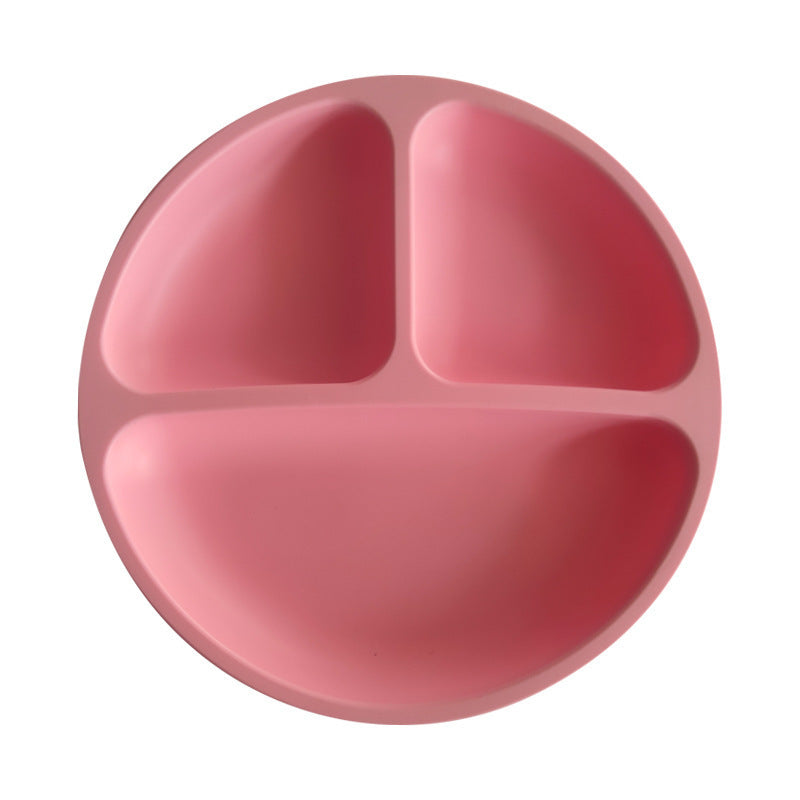 Assiette en silicone pour enfants – Ensemble de vaisselle pour la diversification alimentaire de bébé – Grand modèle compartimenté avec ventouse et motif de visage souriant