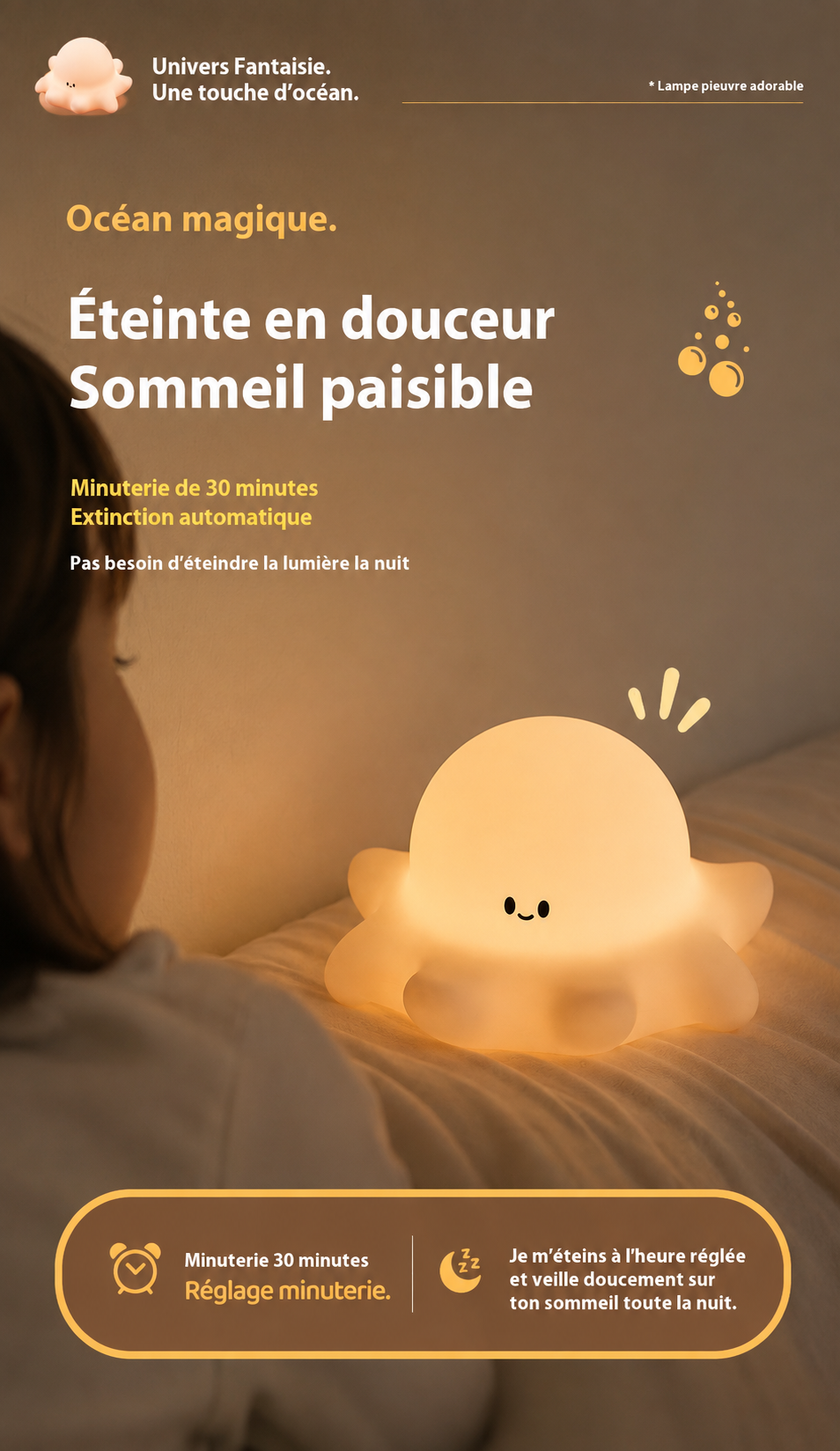 Veilleuse Silicone Pieuvre Créative
