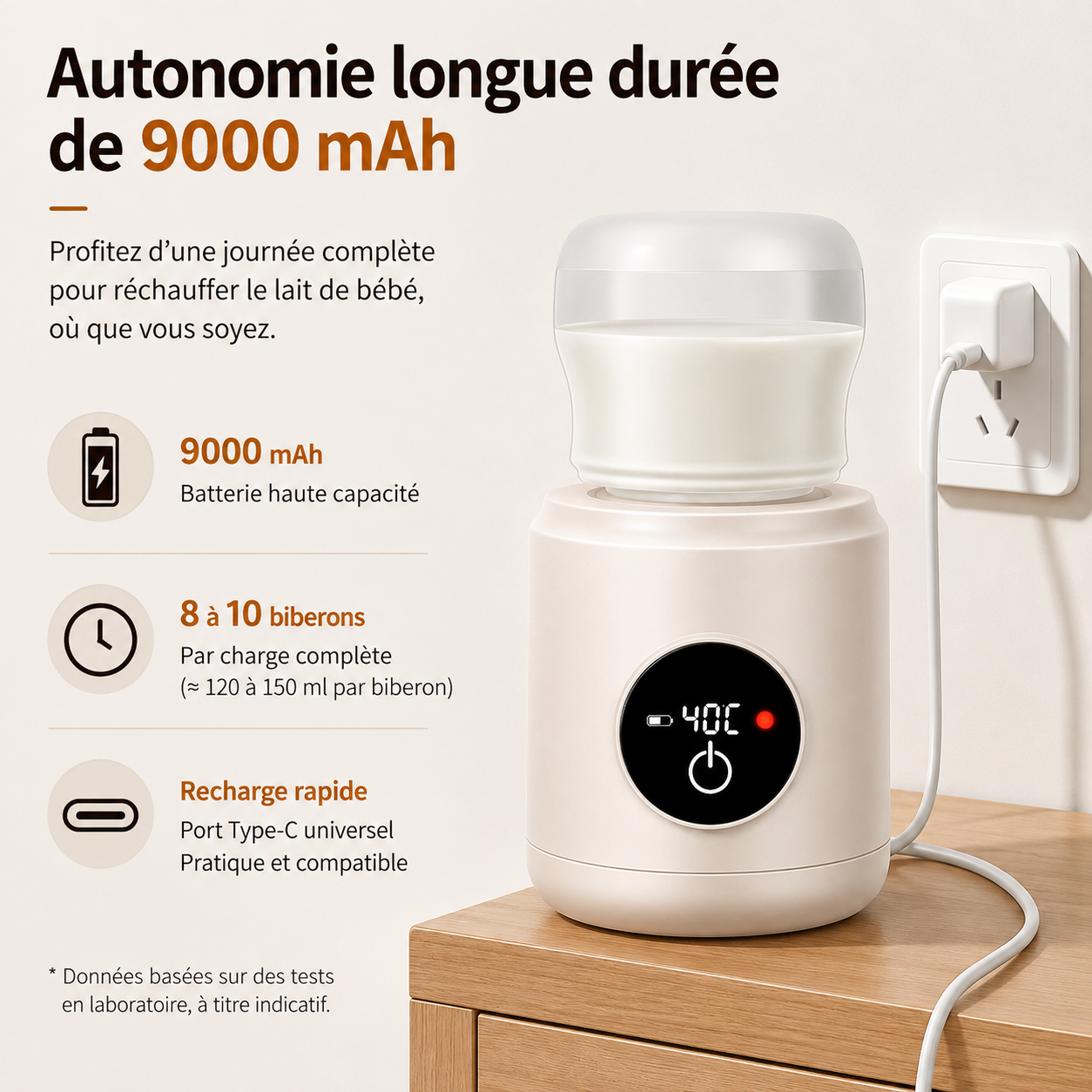 chauffe biberon nomade lait